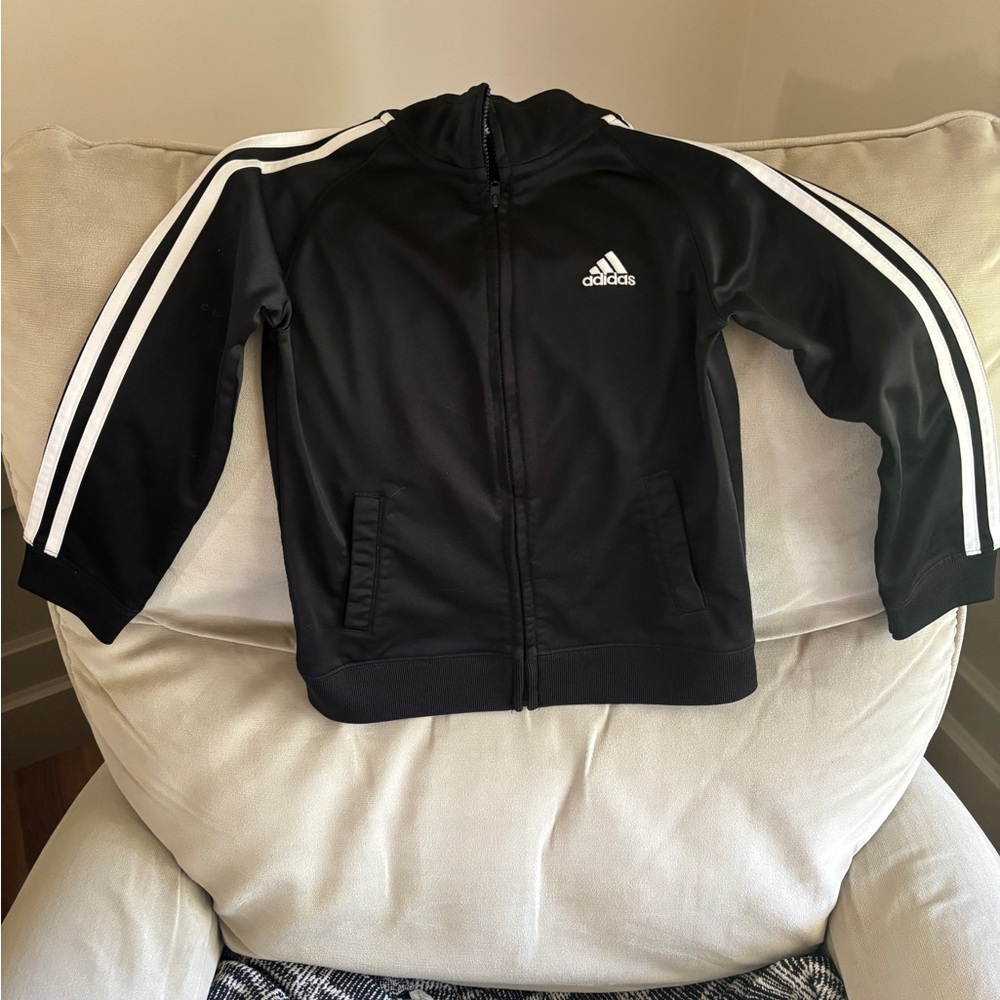 Adidas Black Jacket with White Accents